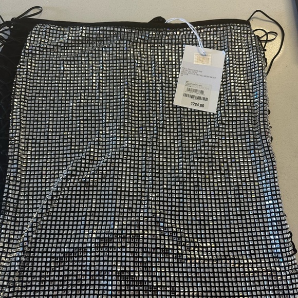 MACH & MACH Metallic Grid Pencil Skirt
